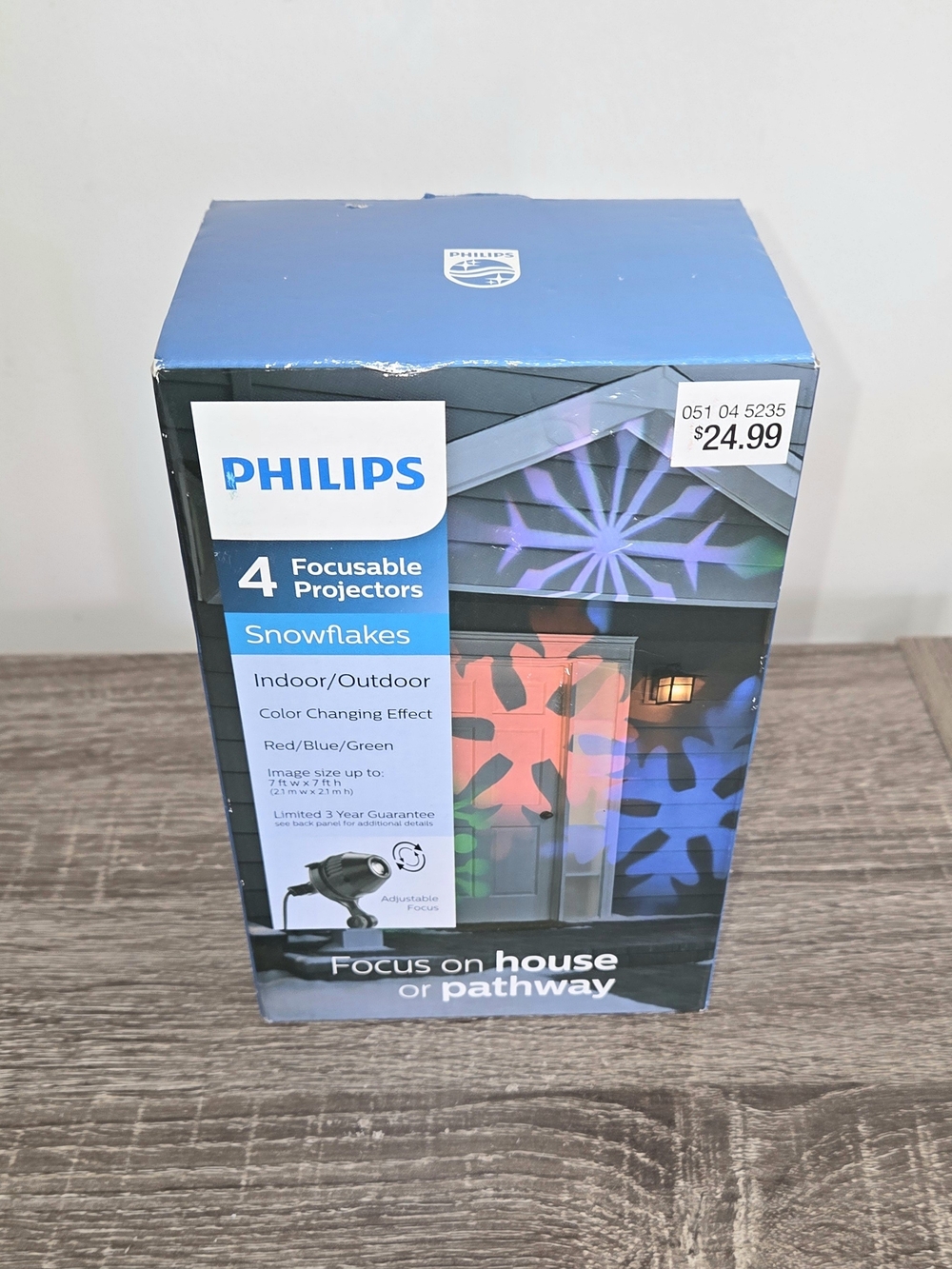 Philips Christmas LED Multicolored Snowflake Projector Indoor Outdoor New.